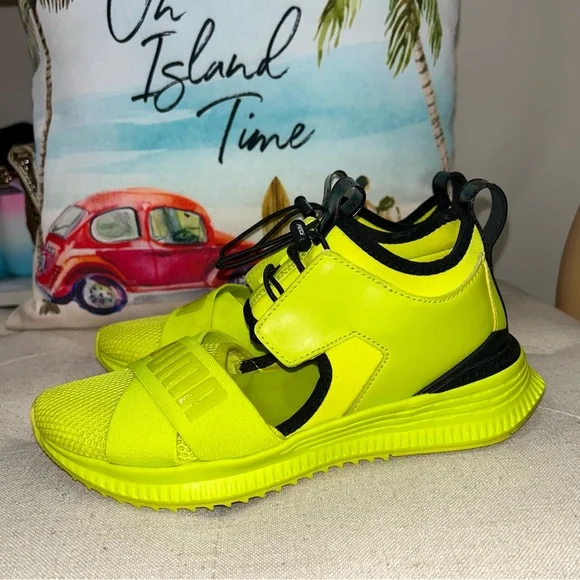 Puma By Rihanna Womens  Lemon Neon Avid Athleisure Lifestyle Fashion Sneakers - Picture 3 of 13